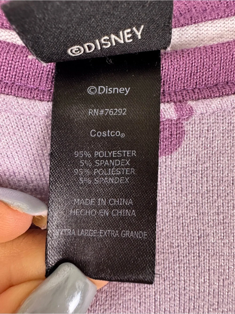 Disney Minnie Mouse Pajama Set XL Purple Soft Lounge Sleepwear